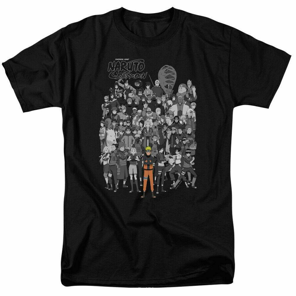 26 Naruto Shippuden Characters T Shirt Mens Licensed Cartoon Merchandise Black Unisex T-Shirt M