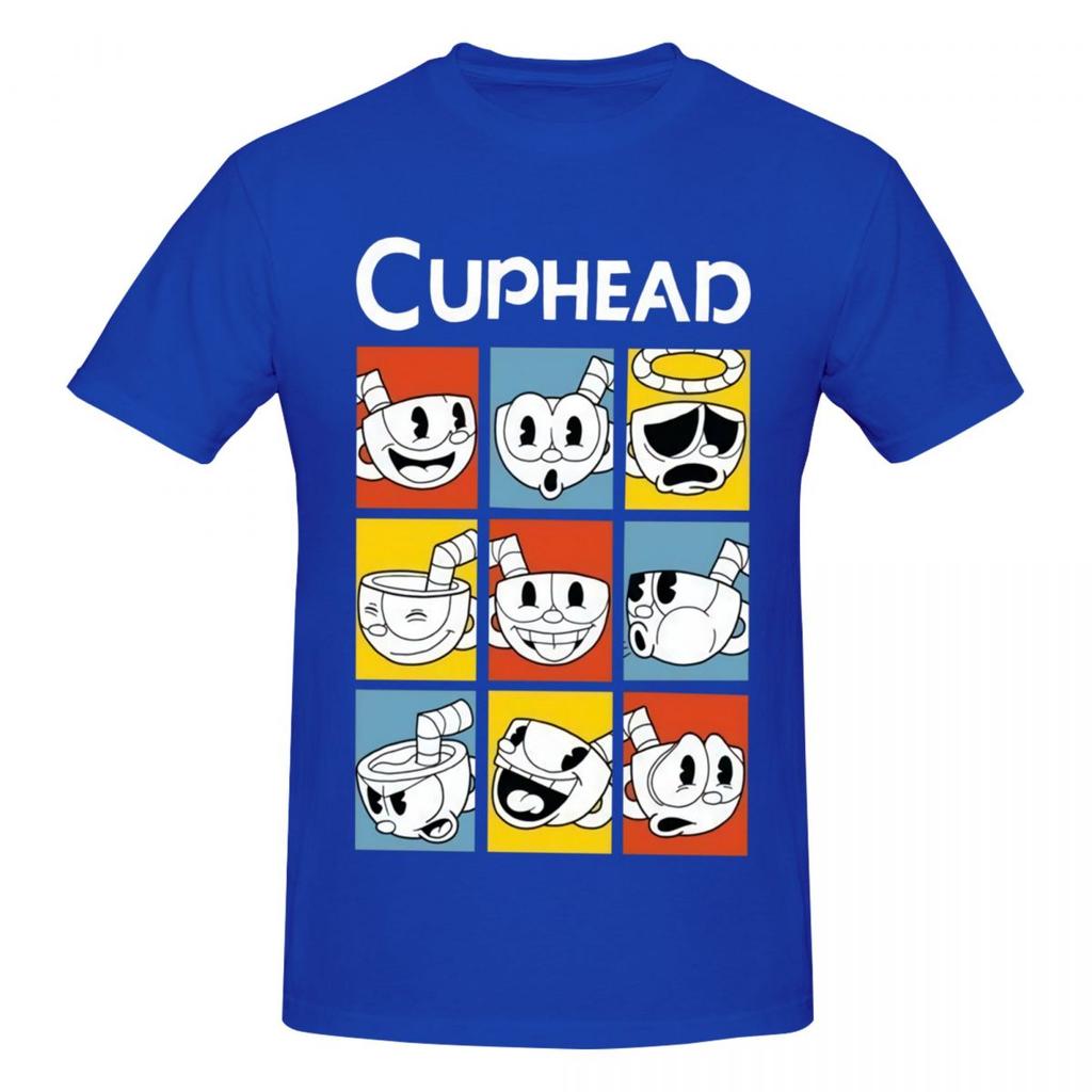 Cuphead Lustige T-Shirts Grafik Y2k Anime Baumwoll-T-Shirts Für Unisex Wounisex Kleidung