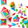 5-100Pcs Wooden Tangrams Puzzles Bulk For Student Shapes Puzzle Brain Logic Block For Tangram Game Geometric Pattern Block