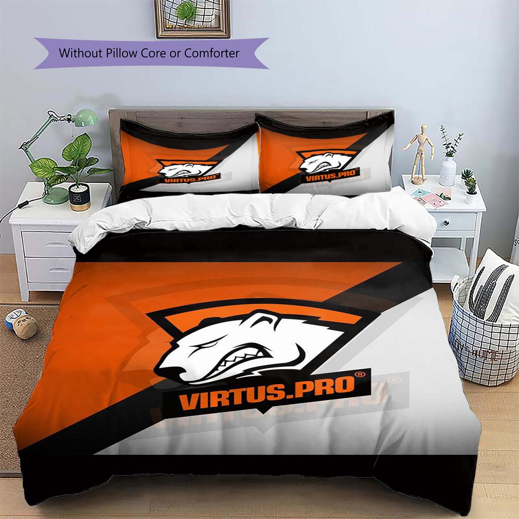 Virtus Pro Pattern Bedding Set Quilt Cover Pillowcase Home Decor Gift (1 * duvet cover + 2 * pillowcase, without core)