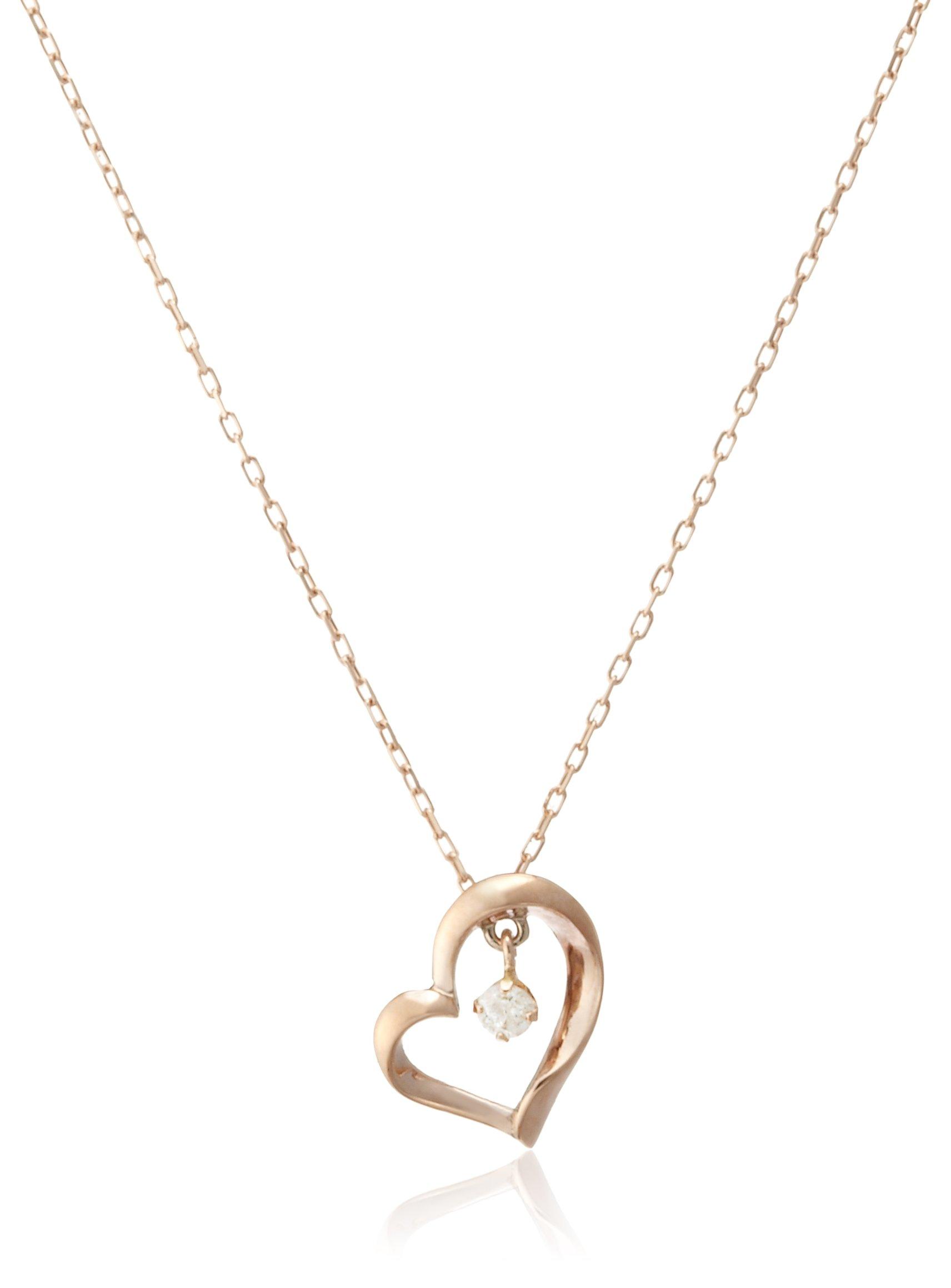 

K10 pink gold swing diamond necklace [D-COLLECTION] D-COLLECTION 0.03ct DPD50233PG-