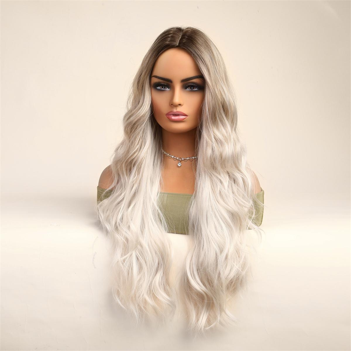 ALAN EATON Омбре оранжевый синтетический парик для женщин Длинные волнистые вьющиеся — фото 6