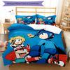 3-teiliges Cartoon Rockman Spiel Megaman1 Muster Bettwäsche-Set Bettbezug-Set enthält Bettbezug & Kissenbezüge, perfekte Ganzjahres-Schlafzimmerdekoration & Geschenk