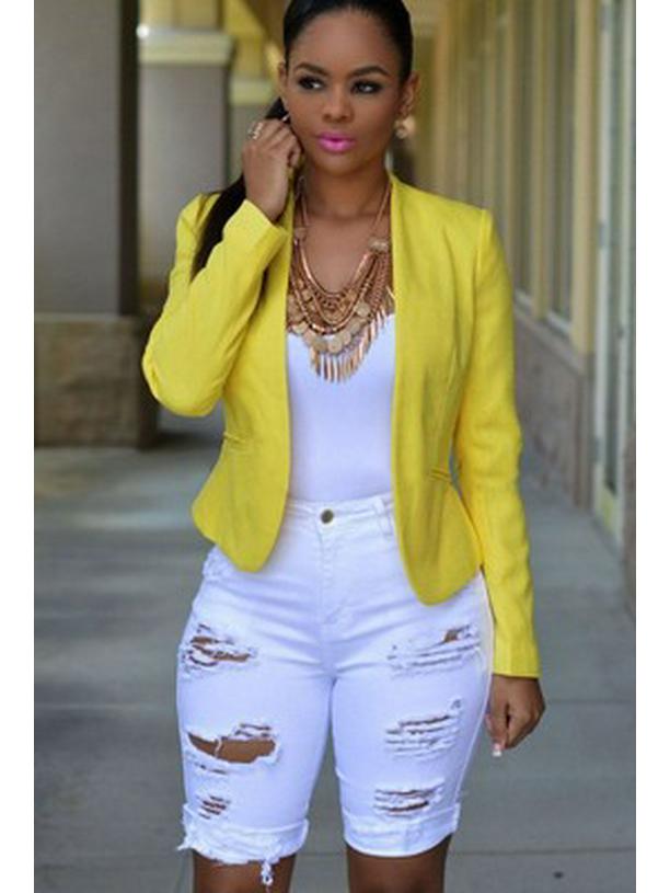 European & American Style High-Waisted Ripped Denim Shorts for Women