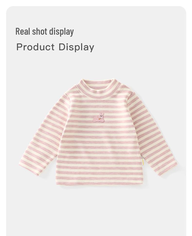 DUUDUU Striped Long Sleeve T-Shirt for Baby Boys & Girls - 2025 Korean Style Base Layer