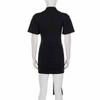 Elegant Slim Fit Pleated Bodycon Solid Color Dress - European & American Style, Light Mature Short Skirt