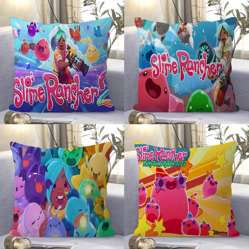 Game SSlime RRancher Cushion Cover Inches Farmhouse Decor Home Throw Pillow Covers for Couch Decorations