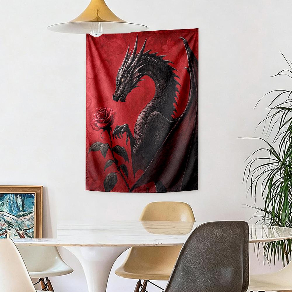 Dragon Wall Decor Tapestry Art For Pet Memorial Birthdaywedding Party Backdrop Family Gift