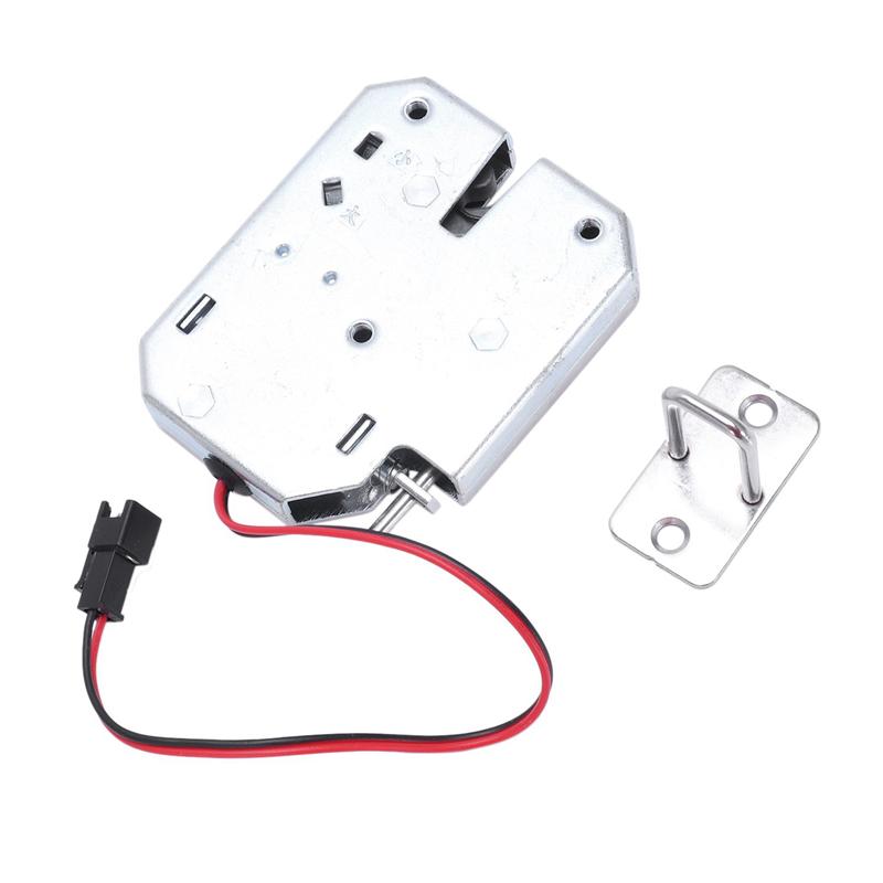 A96I-2X Elektrisches Steuerschloss DC 12V 2A Elektromagnetisches Türschloss Schrank Schublade Schließfächer Kohlenstoffstahl Silber Vorhängeschloss