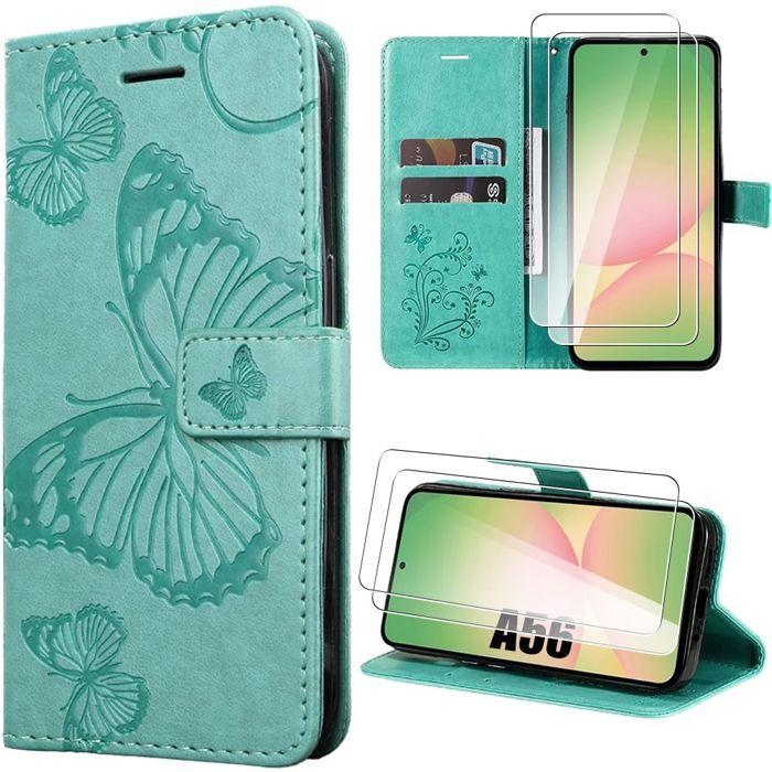 Coque de protection - BOOLING - Samsung Galaxy A56 5G - Motif Papillon - Cuir Synthétique - Antichoc