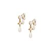 Vivienne Westwood Marybeth Water Drop Silhouette Metal Brass Glass Pearl Earrings Unisex Earrings White 6202015M02R107
