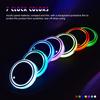 7 Color Changing LED Car Cup Holder Lights Rear Windshield Decorative Ambient Lighting & Glowing Coaster Pads