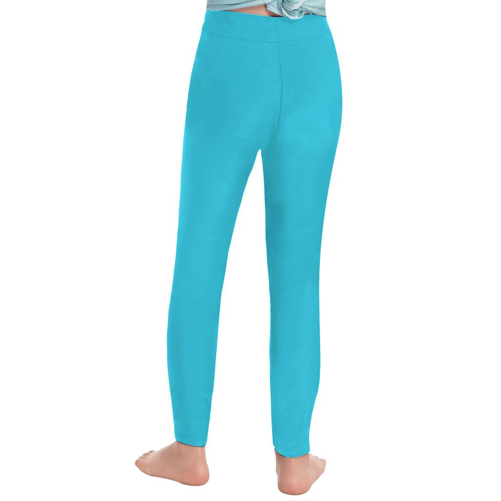 Girls Elastic Waistband Stretchy Long Pants Leggings Skating Casual Sports Wear Childrens Dance Bottoms