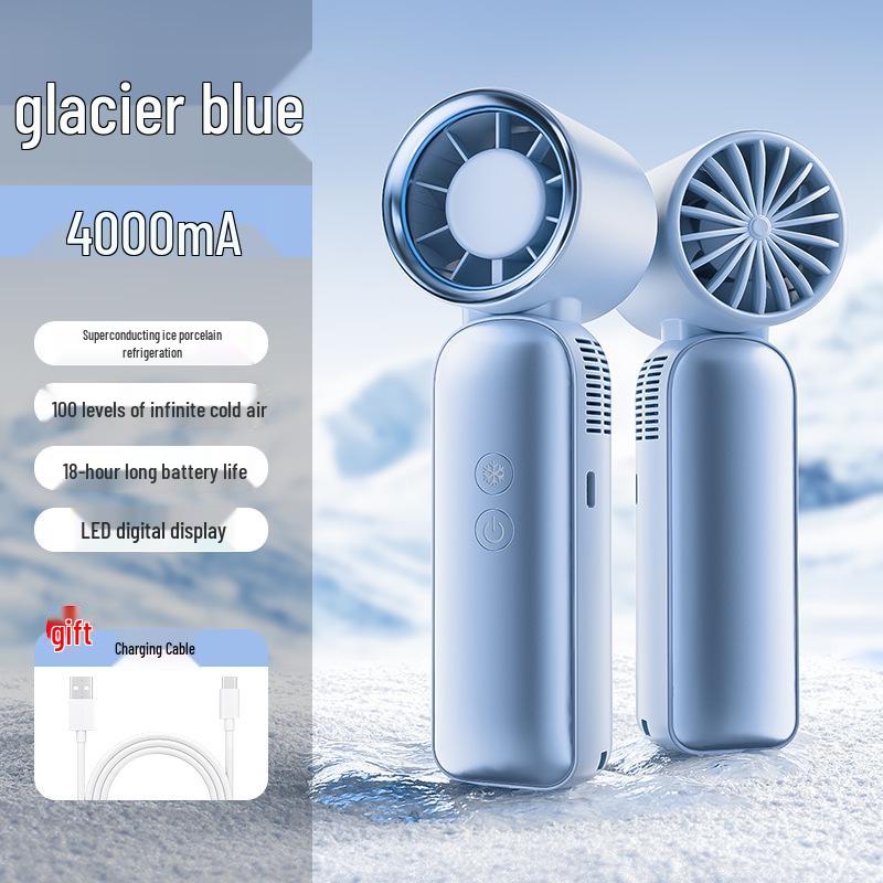 

Portable USB Charging Handheld Folding Fan with Ice Cooling 174mm x 54.5mm x 59.8mm синий