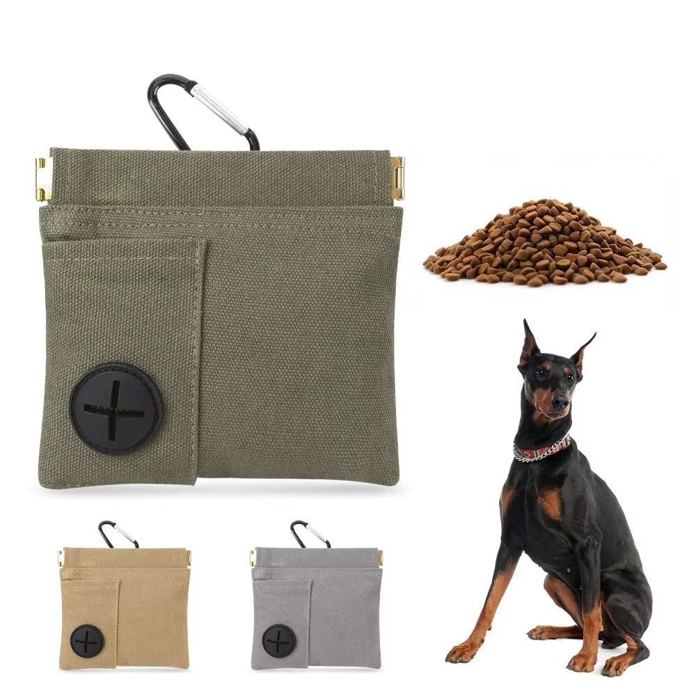 Portable Design Pet Training Waist Bag Large Capacity Oil Resistance Pet Snack Container Magnetic Closure with Carabiner
