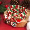 Christmas Crystal Beaded Bracelets with Santa and Snowman Charms - Holiday Gift Assortment