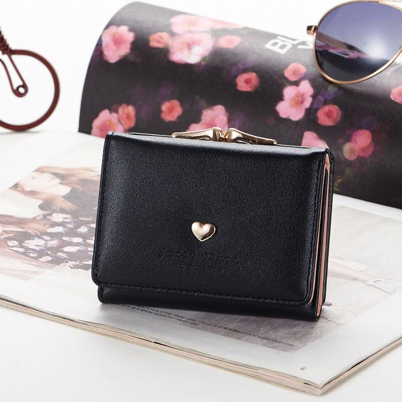 Women's Mini Korean Style Folding Wallet - Cute, Multi-Card Slot Coin Purse for Students