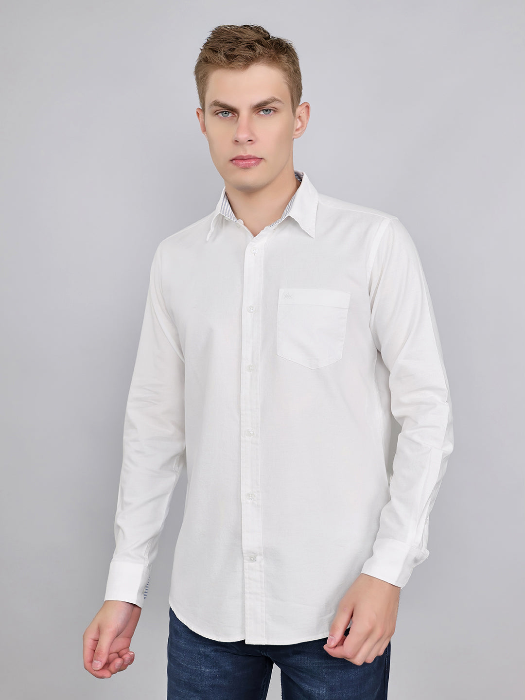 Monte Carlo Men Slim Fit White Shirt M