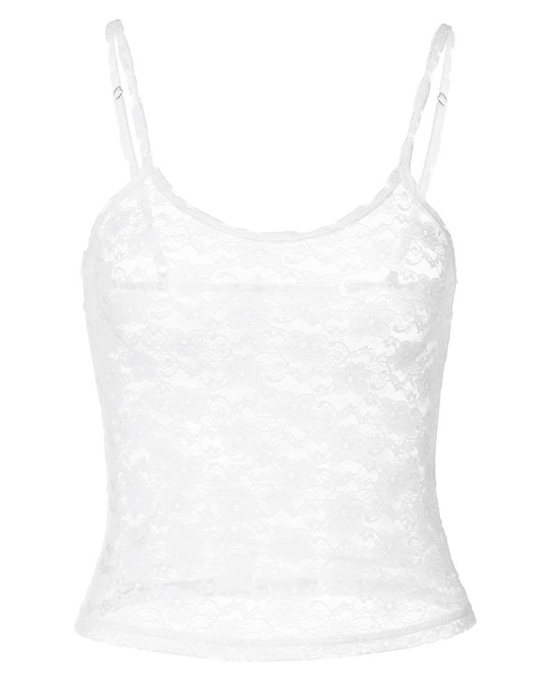 Sleeveless Sexy Lace Hollow Out Sheer Summer Sweet Crop Tops for Women Club Party Y2K Cami Tops Streetwear Clothes