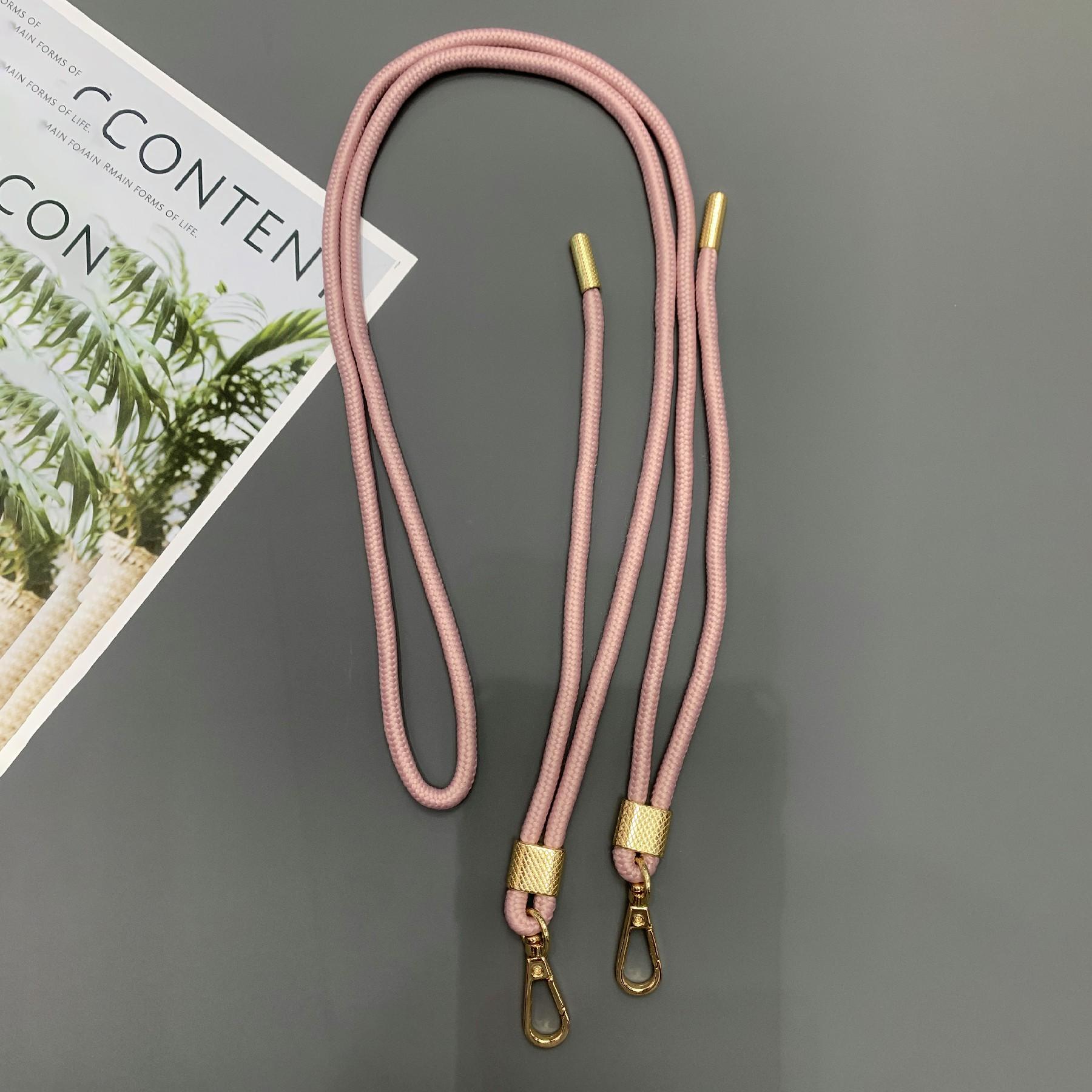 

6mm Thick Nylon Phone Lanyard Dual-Side Adjustable Crossbody Strap with Tether Tab,Total Length: 150cm Pink