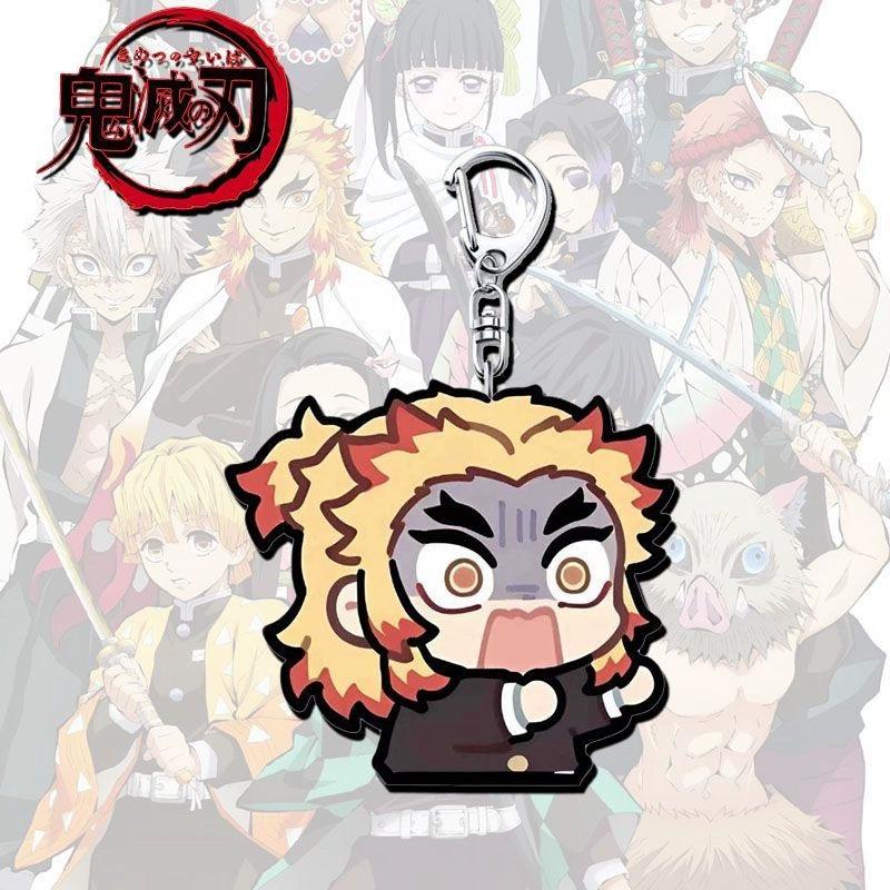 Keychain Pendant Anime Demon Slayer Kimetsu No Yaiba Kamado Tanjirou Double Sided HD Bag Pendant Gift For Fans Cosplay Props Jewelry Gift