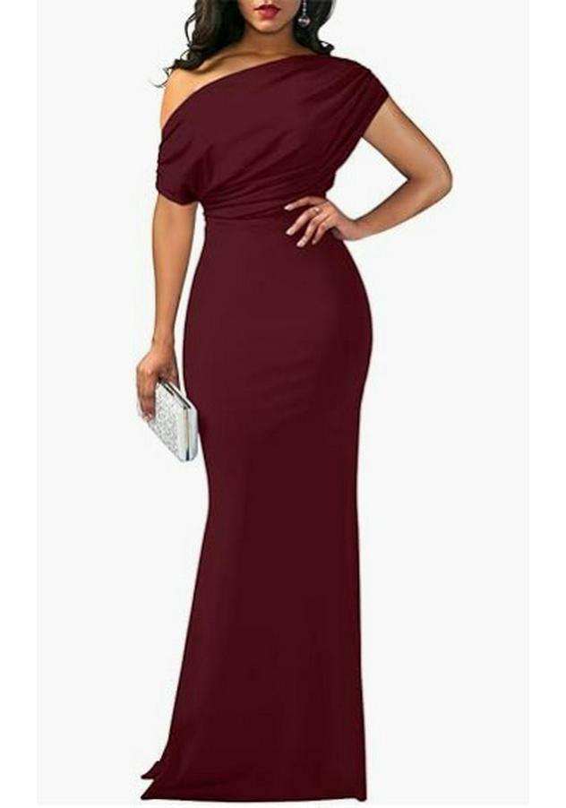 Abito Formale Donna Primavera 2024 Monospalla Senza Maniche Bodycon