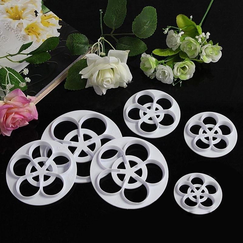 6Pcs Xmas Fondant Cake Cookie Sugarcraft Decorating Plunger Cutters Mould Set