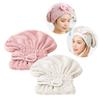 2 Pcs Coral Fleece Absorbent Hair Drying Fast Fast Drying Cap Dry Thicken Shower Women Shower Cap Microfiber Bathing