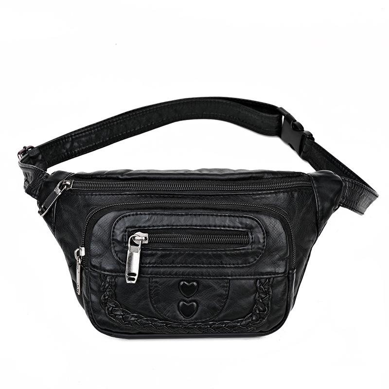 New Women's Waist Bag Multi-Pocket Love Braided Women's Breast Bag Mom Bag