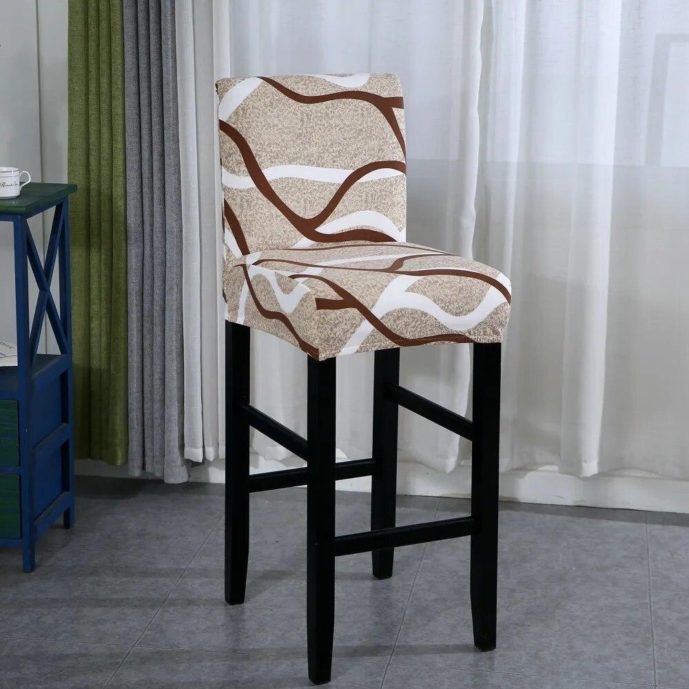 Elastic Bar Stool Chair Cover Home Dining Room Bar Seat Cover Geometric Style Restaurant Hotel Decor Washable Easy Cover
