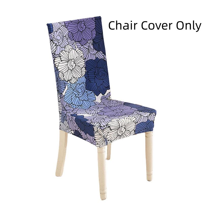 Abnehmbare Stuhlhussen mit Blumenmuster für Esszimmer, Stretch-Sitzbezüge, staubdicht, skandinavischer Stil, ideal für Hochzeiten
