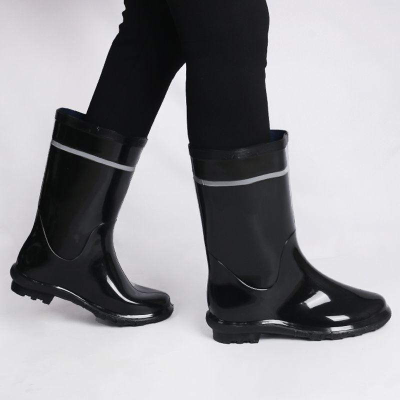 Round Toe Farming Male Shoes Non Slip Mid Calf Wellies Gumboots Galoshes for City Wear-resistant Cheap Mud Gum Men's Rain Boots