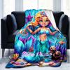 1PC Custom Name Mermaid Dreams Underwater Outdooor Flannel Blankets Patterns Throw Blanket All-Season Soft Gift for Couch, Bed, Camping Gifts
