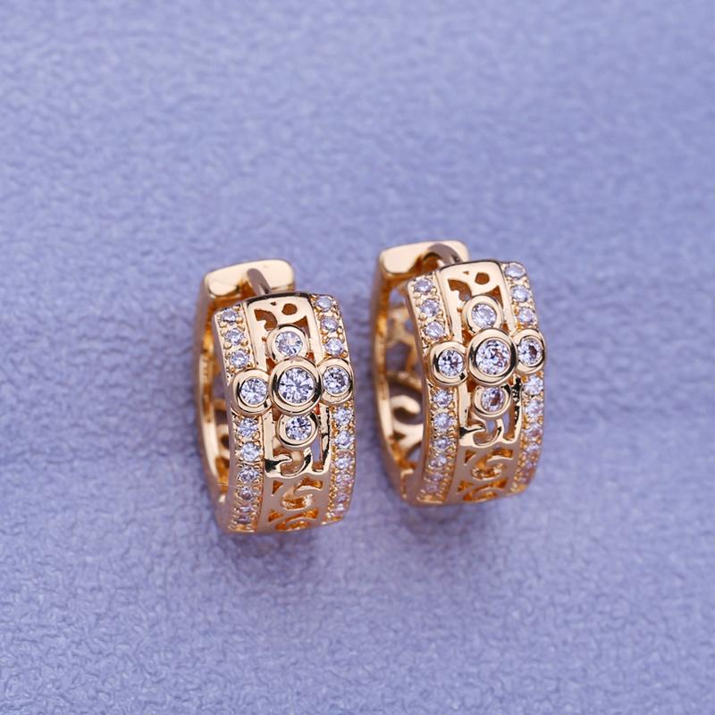 MINTHA Cross Clip Earrings Trendy Rose Gold Color Wedding Daily Fashion Jewelry Cubic Zirconia Earrings For Women Bridal Geometry Round Earrings