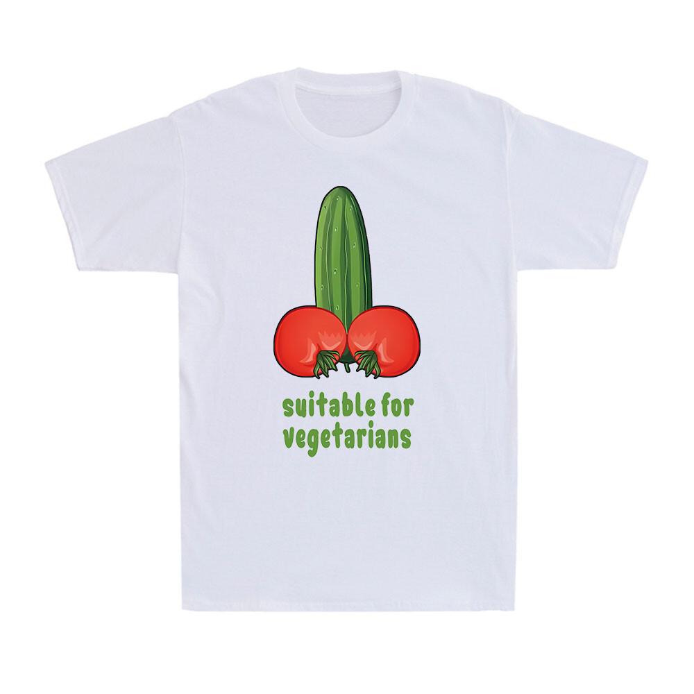 Suitable for Vegetarians Funny Joke Vegan Rude Vegetable Gift Men s T-Shirt XXL
