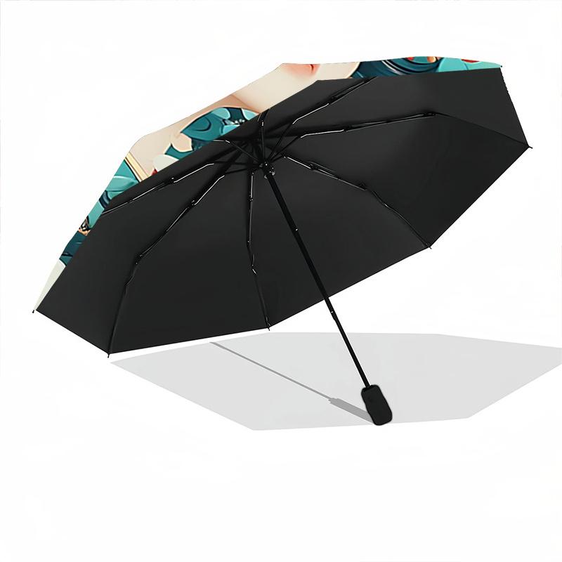 1 Stück Blumen-Fantasy-Regenschirm, Automatisches Öffnen/Schließen, Faltbares Design, Eisenrahmen, Für den Außenbereich, Festivalgeschenk, Geeignet für Fans, Reisen, Alltag