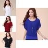 Luxurious Plus Size Chiffon Blouse With Elegant Ruffle Batwing Short Sleeves