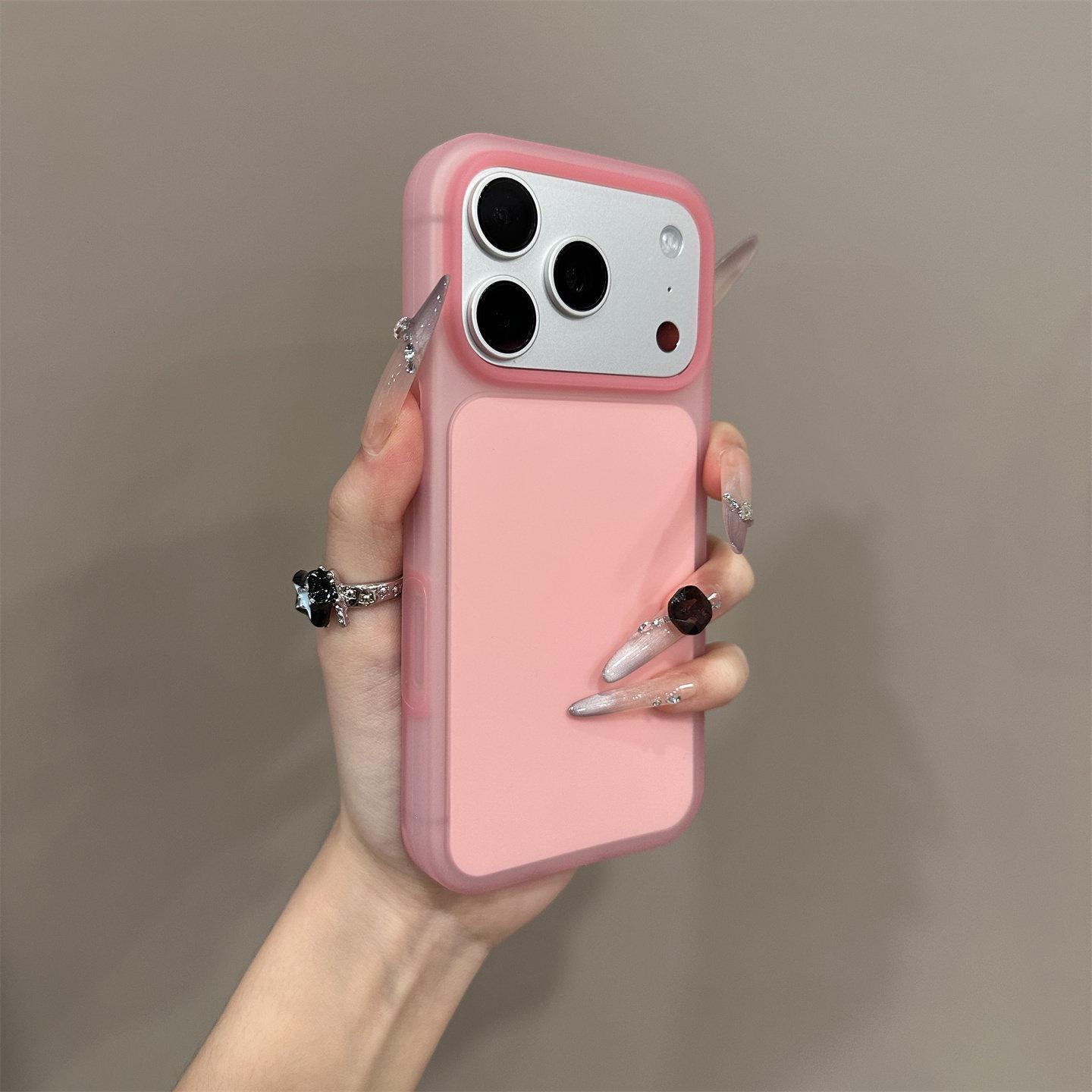 

Liquid Jelly Ice Cream iPhone 17 Pro Max Case - Full Coverage with Aluminum Buttons Apple 16 Silicone iPhone 17 Pro Max светло-розовый