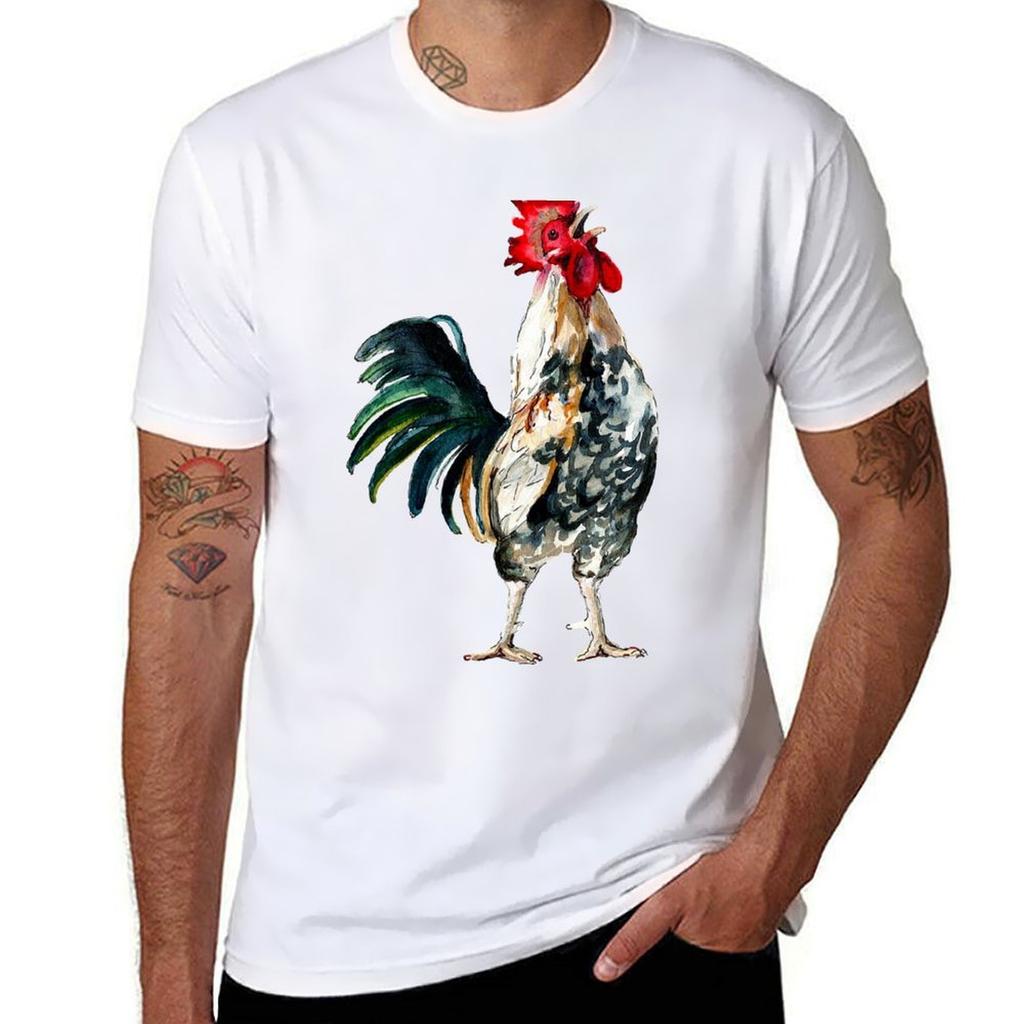 Rooster TShirt Novelty Print Casual Tee Shirt