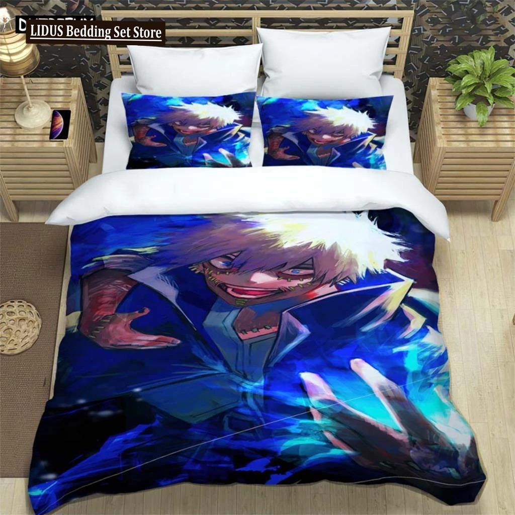 Hd Anime Mein Hero Science Cartoon 3D Printed Bedding Queen Bedding Set Customized King Size Bedding Set Polyester Quilt Cover