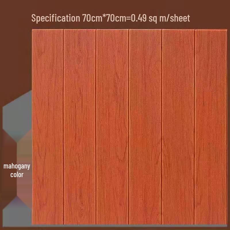 3D Wood Grain Self-Adhesive Wall Stickers: Soft, Anti-Collision Wallpaper for Bedroom Decor