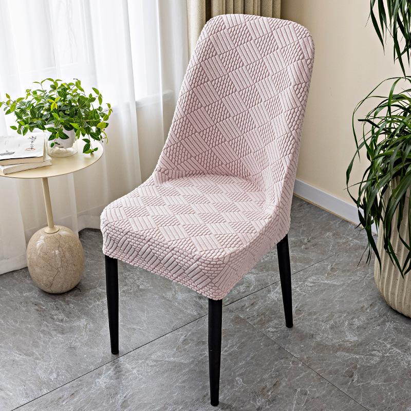 New Large Curved Semi-pack Elastic Dining Table and Chair Cover Semi-circular Household Chair Cover Cushion Backrest Integrated Chair