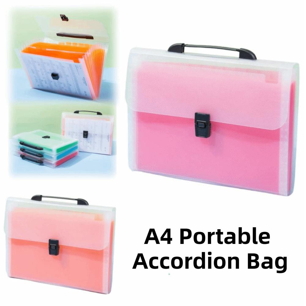 Durable A4 Portable Accordion Bag Large Capacity Transparent Test Paper Storage Bag Thickened Organ Bag 13 Layer Folder Student