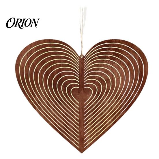 Strong Wind Resistant Spinner Metal Spinner, 3D Eight-pointed Star/Heart Garden Hanging Decor, Eight Pointed Star Decor Reflective Outdoor Patio Love Heart