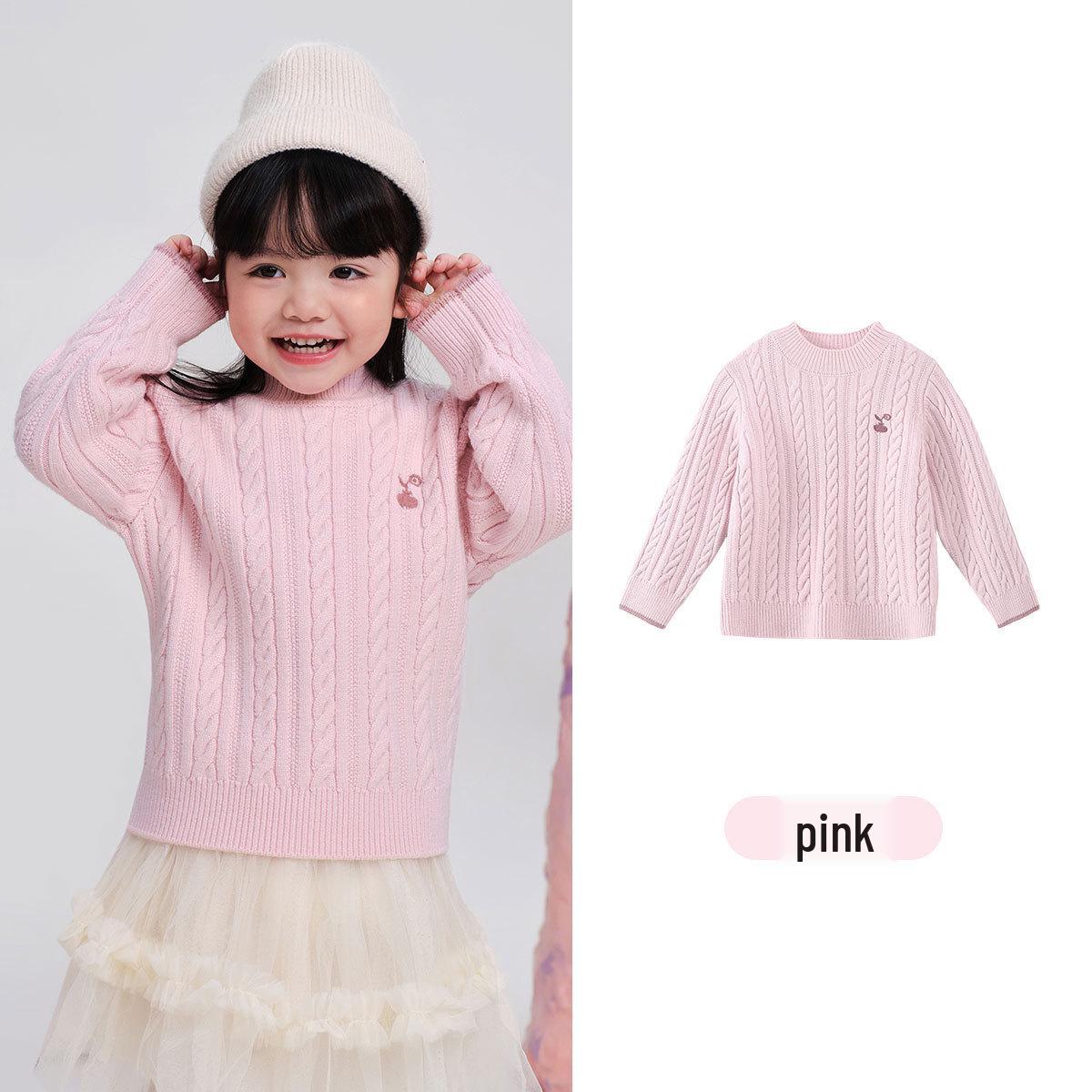 

Сладкий свитер для девочек из мериносовой шерсти - Зимняя коллекция 2025: Уютная детская мода с длинным рукавом от Tongbei