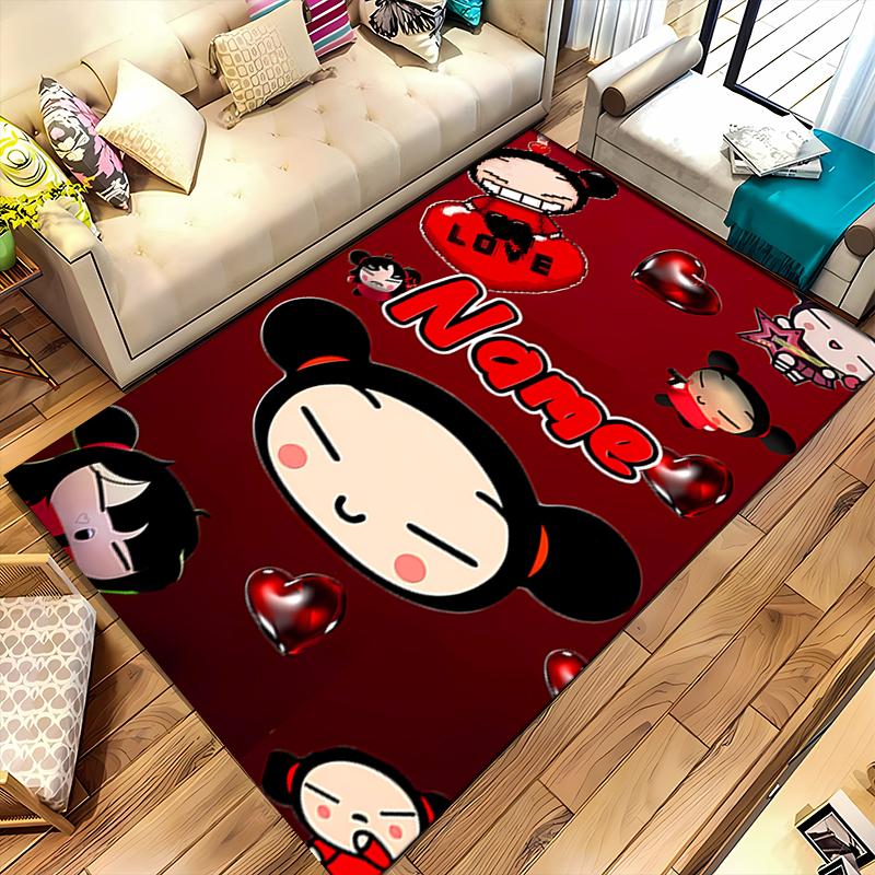 Custom Personalization Pucca Area Rug - Perfect For Kitchen, Bathroom,Laundry Room Decor Large Size Available,Gift All Seasons