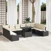 VidaXL 11-Piece Garden Sofa Set with Cushions Black Poly Rattan 3357990