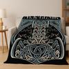 Viking WarriorSymbol Valknut Nordic Valhalla Flannel Blanket Soft Warm Throw Blanket for Bedroom Living Room Bed Travel Camping