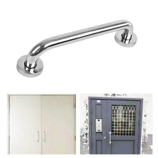1 Set Shower Handrail Space Saving Strong Load-bearing Anti Slip Rustproof Good Grip Towel Rack Stainless Steel Handicap Elderly Senior