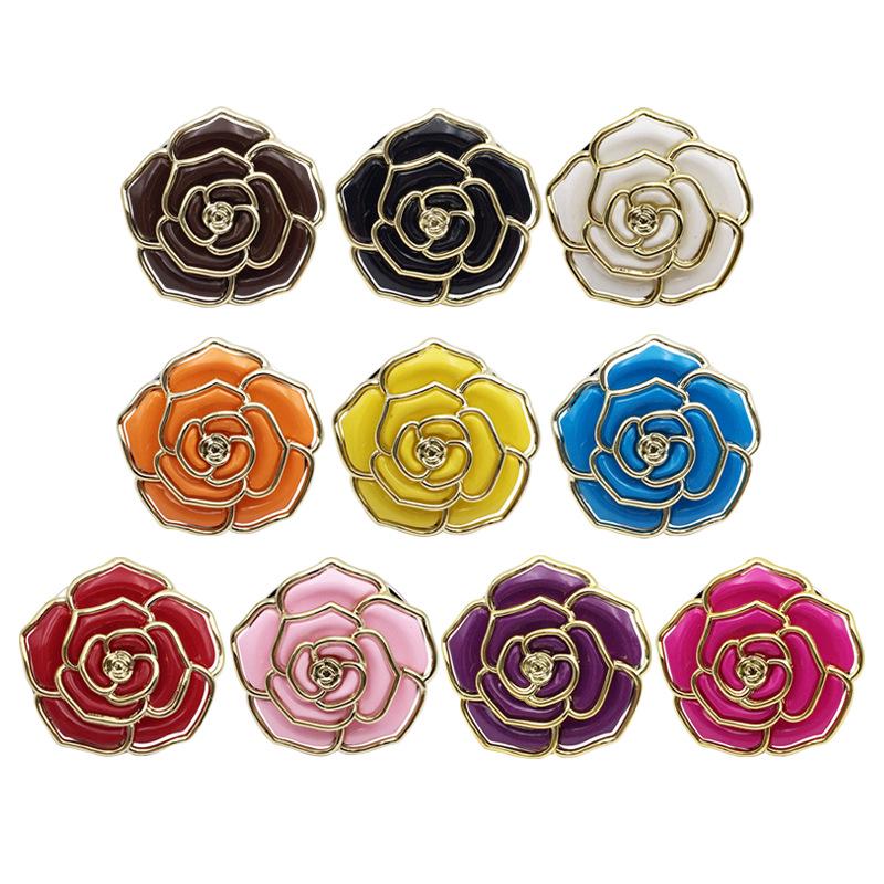 Foldable Rose Flower Handbag Hanger: Metal & Plastic Hook for Table Edge and Christmas Stocking.